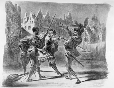 Duel Between Faust and Valentine, from Goethe
